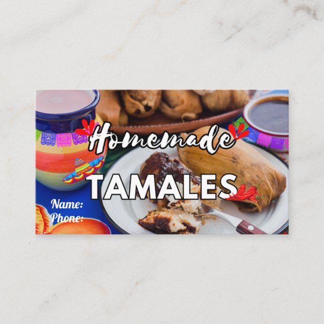 Tarjetas de Negocio Tamales Business Card (Front)