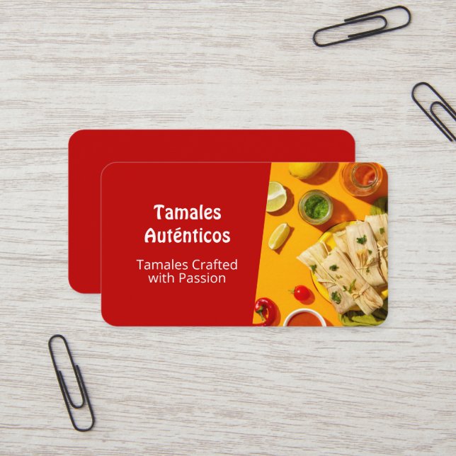 Tarjetas de Negocio Tamales Business Card (Front/Back In Situ)