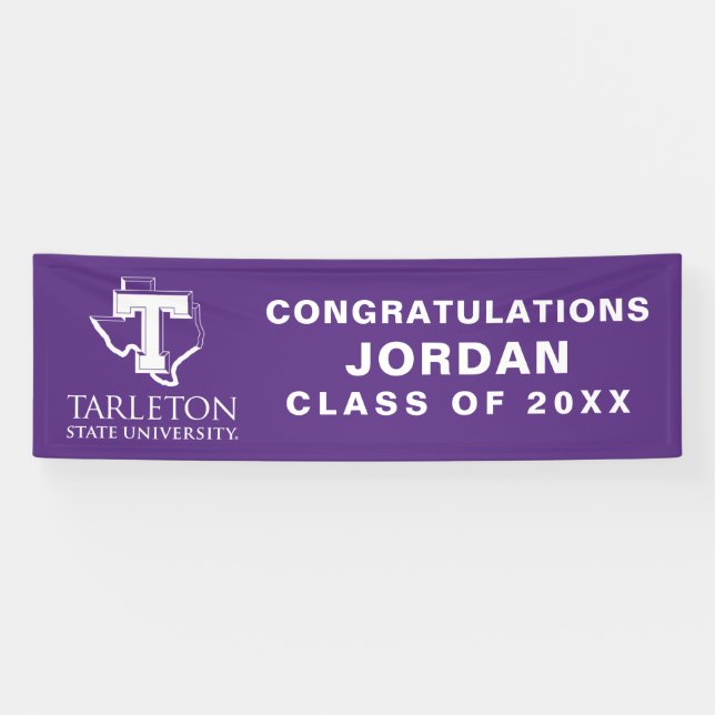 Tarleton State University Logo | Purple T Texas Banner (Horizontal)
