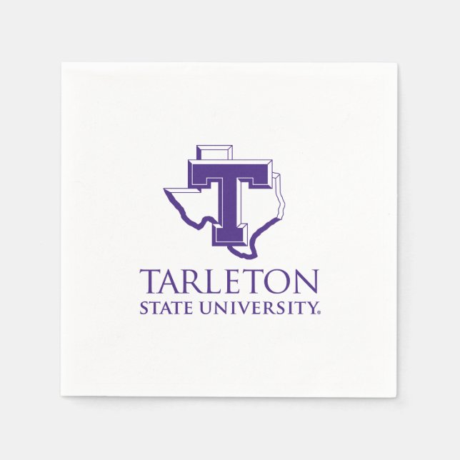 Tarleton State University Logo | Purple T Texas Napkins (Front)