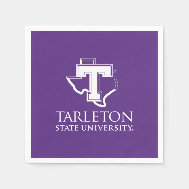 Tarleton State University Logo | Purple T Texas Napkins (Front)