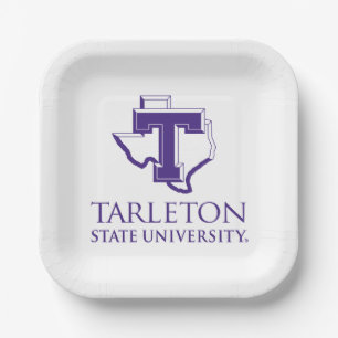 Tarleton State University Logo   Purple T Texas Paper Plates