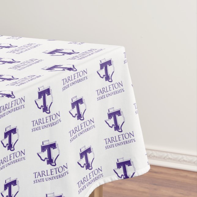 Tarleton State University Logo | Purple T Texas Tablecloth (In Situ)