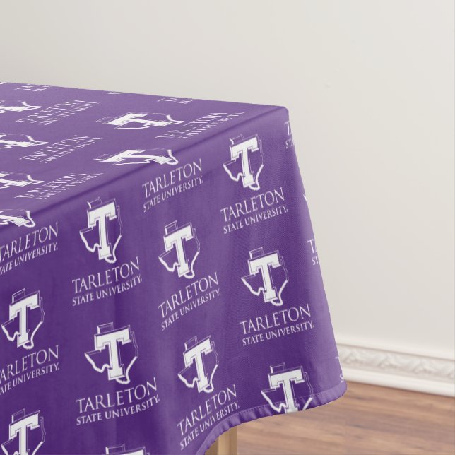 Tarleton State University Logo | Purple T Texas Tablecloth (In Situ)