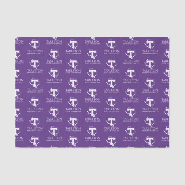 Tarleton State University Logo | Purple T Texas Tissue Paper (Front)