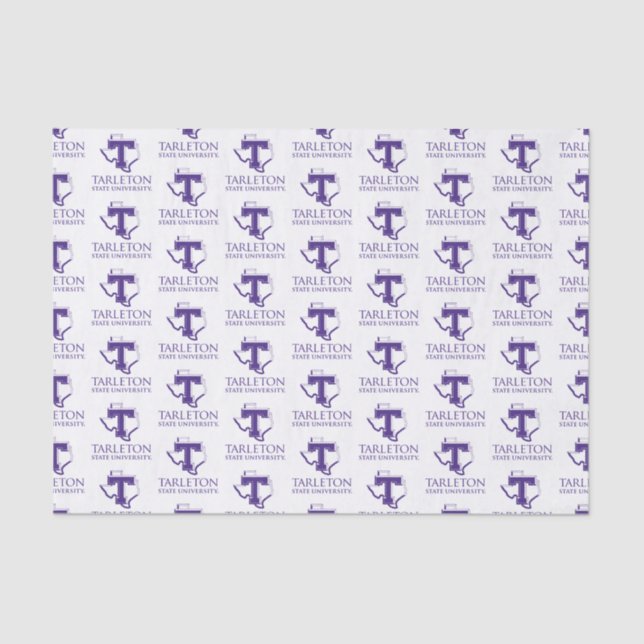 Tarleton State University Logo | Purple T Texas Tissue Paper (Front)