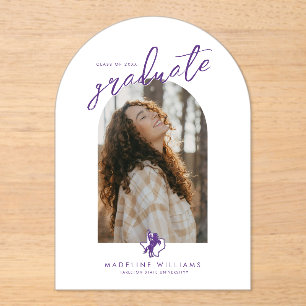 Tarleton State University Texan Rider Texas Map Acrylic Invitations