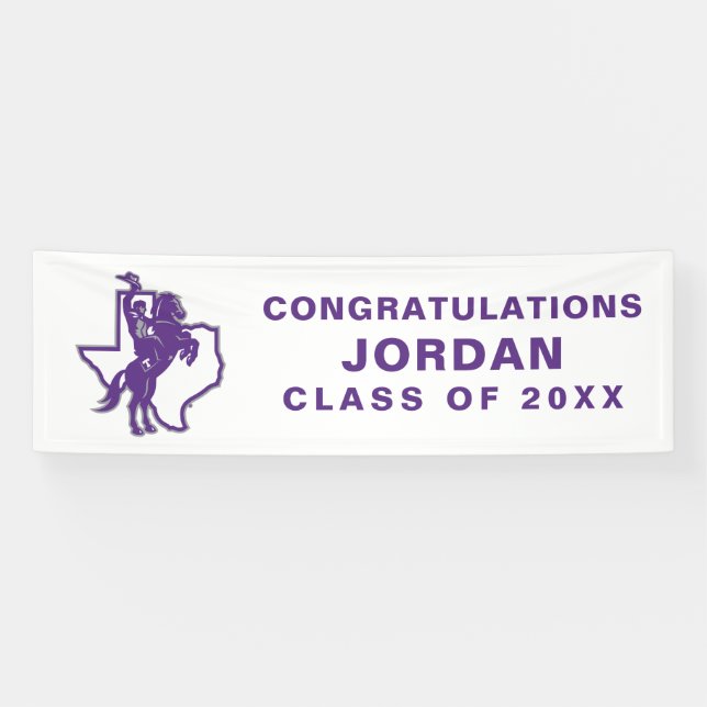 Tarleton State University Texan Rider | Texas Map Banner (Horizontal)