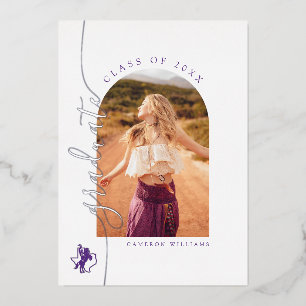 Tarleton State University Texan Rider   Texas Map Foil Invitation