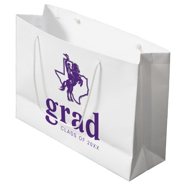 Tarleton State University Texan Rider | Texas Map Large Gift Bag (Front Angled)