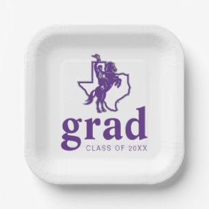 Tarleton State University Texan Rider   Texas Map Paper Plates