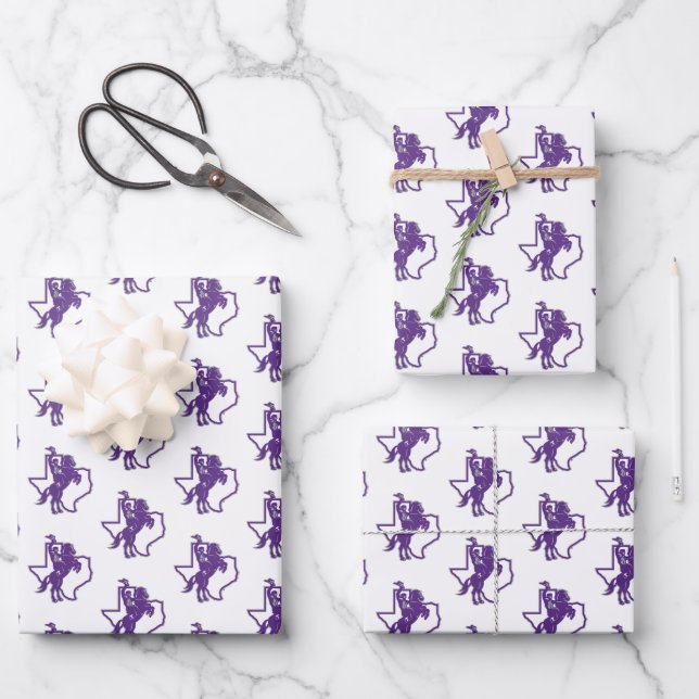 Tarleton State University Texan Rider | Texas Map Wrapping Paper Sheets (Front)