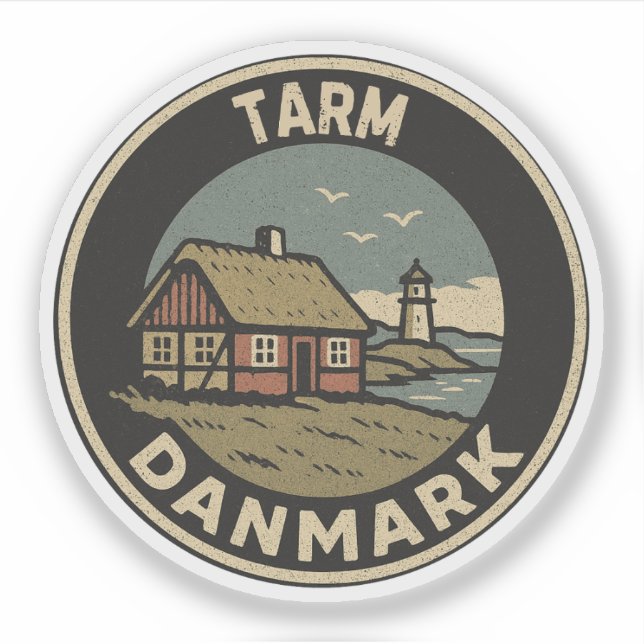 Tarm, Denmark Danmark  Sticker (Front)