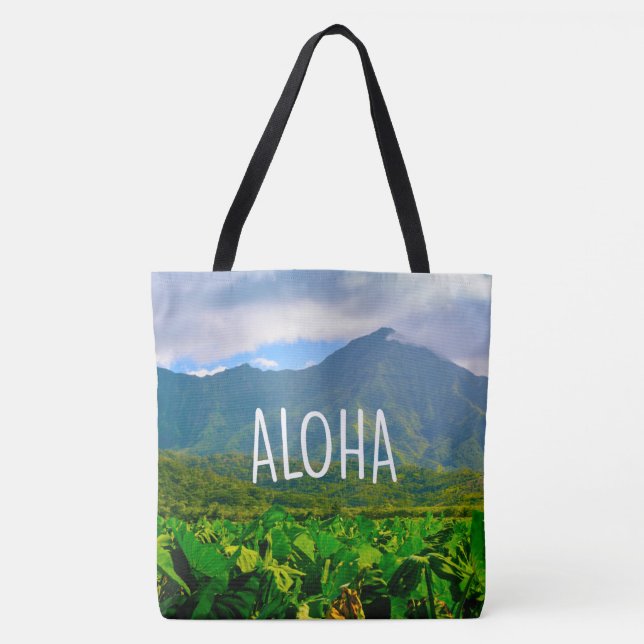 Taro Fields, Hanalei, Kauai, Hawaiian Beach Bag (Front)