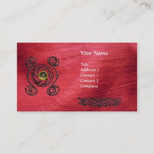 TAROT 2 monogram red silk Business Card