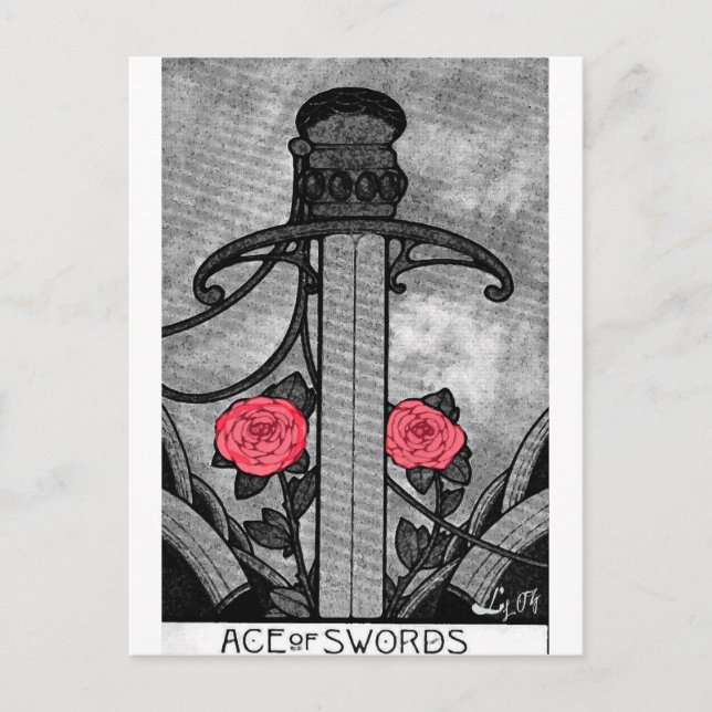 TAROT ACE OF SWORDS POSTCARD (Front)