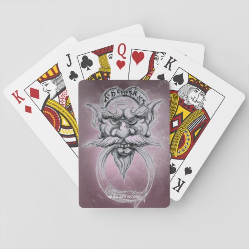 TAROTANTIQUE FANTASY GROTESQUE MASK Black Purple Playing Cards
