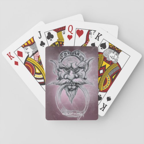 TAROTANTIQUE FANTASY GROTESQUE MASK Black Purple Poker Cards