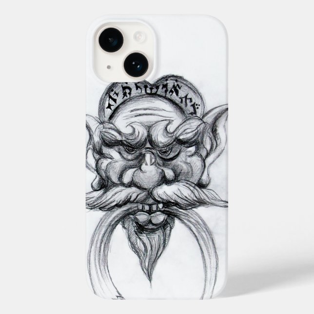 TAROT/ANTIQUE FANTASY GROTESQUE MASK Black White Case-Mate iPhone Case (Back)