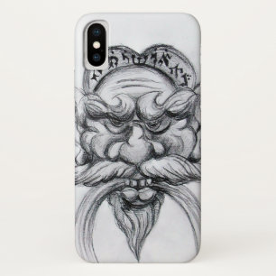TAROT/ANTIQUE FANTASY GROTESQUE MASK Black White iPhone X Case