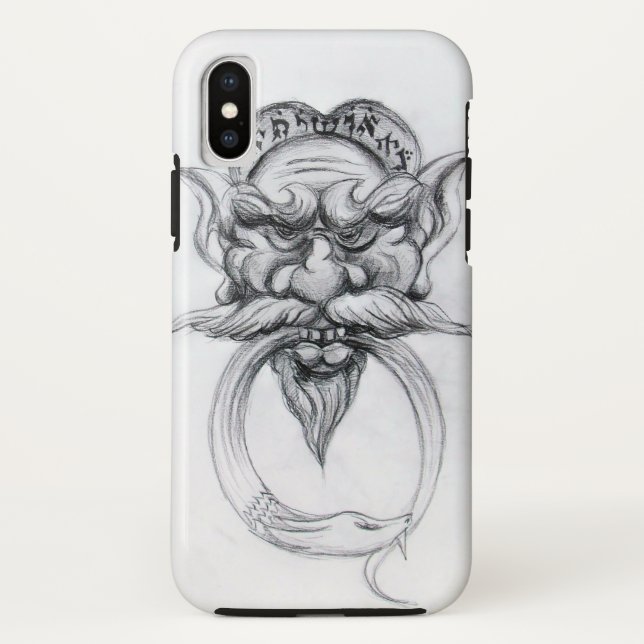 TAROT/ANTIQUE FANTASY GROTESQUE MASK Black White Case-Mate iPhone Case (Back)