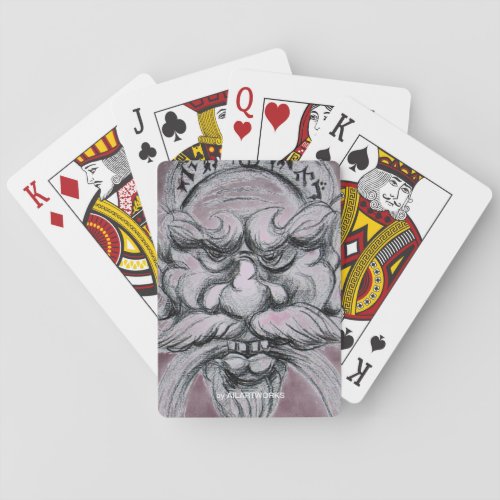 TAROTANTIQUE FANTASY GROTESQUE MASK Black White Playing Cards