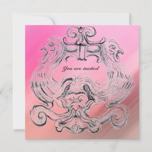 TAROT ANTIQUE FLORENTINE GROTESQUE Pink Invitation