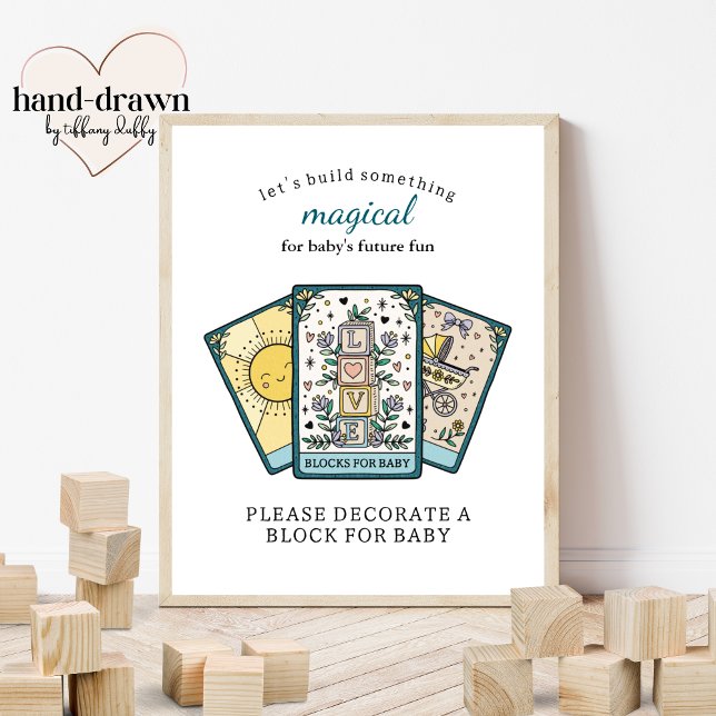 Tarot Baby Shower Frameable Blocks for Baby Sign (Creator Uploaded)