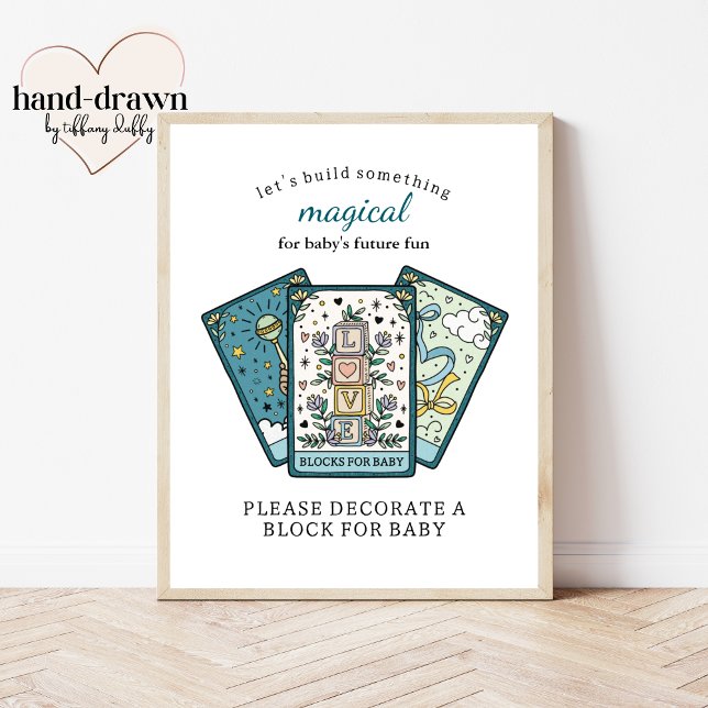 Tarot Baby Shower Frameable Blocks for Baby Sign (Creator Uploaded)