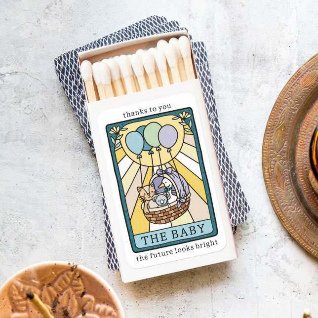 Tarot Baby Shower Future Looks Bright Favor Matchboxes (Creator Uploaded)