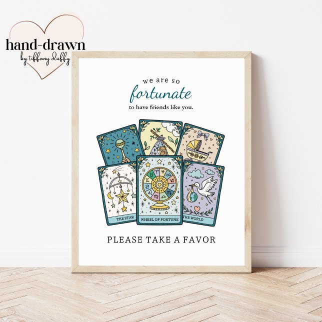 Tarot Baby Shower Party Favor Frameable Table Sign (Creator Uploaded)