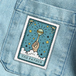 Tarot Baby Shower The Father Button<br><div class="desc">This tarot-inspired “Father” button makes a fun keepsake or wearable detail for the baby shower. Featuring a custom Magician card illustration with a baby’s hand holding a rattle rising from a cloud, it nods to both magic and new beginnings. Great for the dad-to-be to wear at the party, or to...</div>