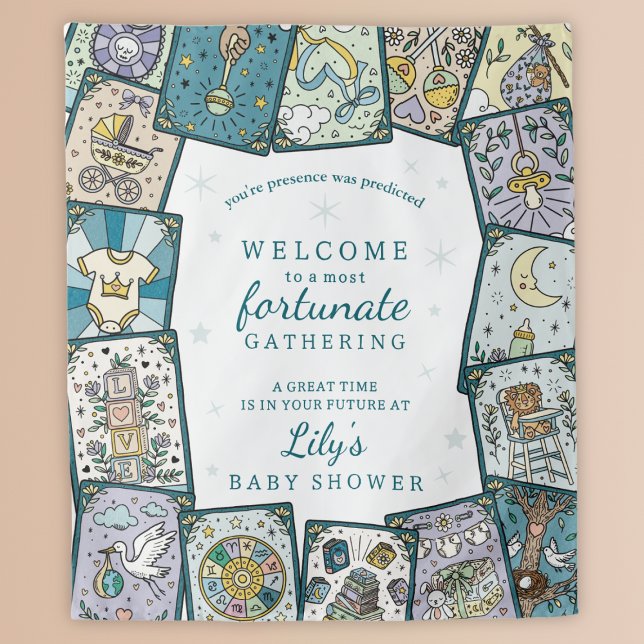 Tarot Baby Shower Welcome Sign Hanging Tapestry (Creator Uploaded)