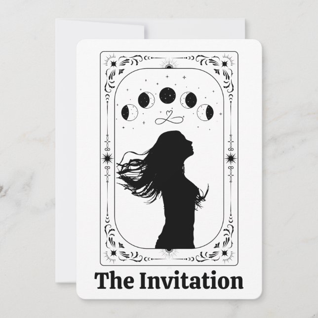 Tarot Bachelorette Party Invitation Celestial Moon (Front)