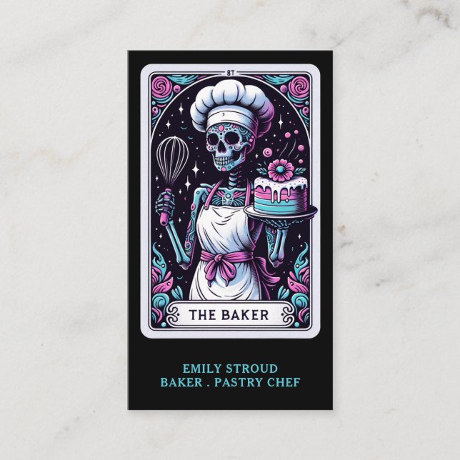 Tarot Baker Black Business Card (Front)