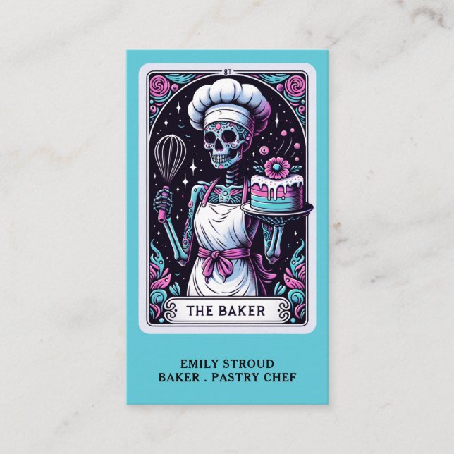 Tarot Baker Pastry Chef Dessert Caterer Business Card (Front)