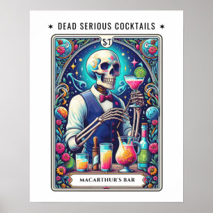 Tarot Bartender Bar Dead Serious Cocktails  Poster