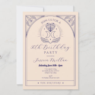 Tarot Birthday Party Heart Moon Crystals Stars Invitation