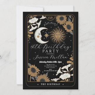 Tarot Birthday Party Sun Moon Aligned Invite