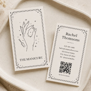 Tarot Black Celestial Manicure Minimalist Nail  Business Card