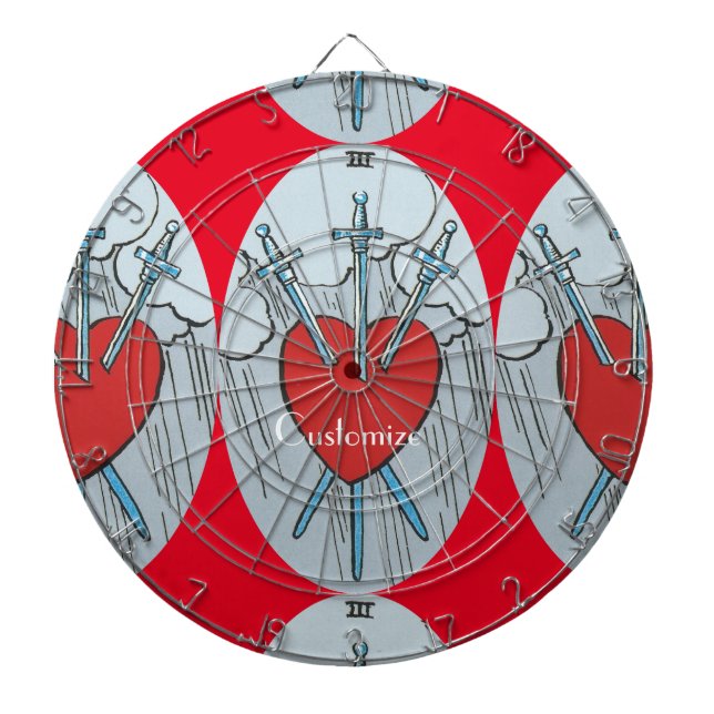 Tarot Card 3 Swords Thunder_Cove Dart Board (Front)