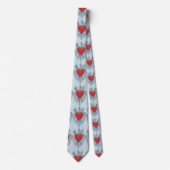 Tarot Card 3 Swords Thunder_Cove Neck Tie (Front)