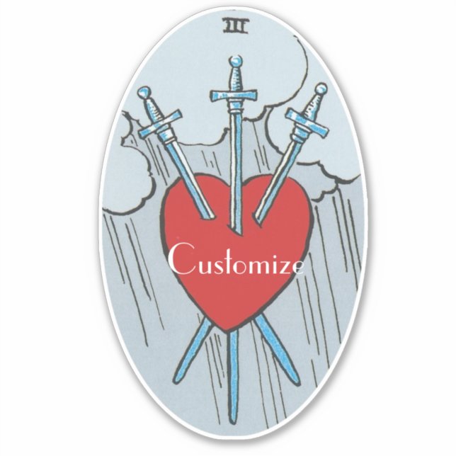 Tarot Card 3 Swords Thunder_Cove Sticker (Front)