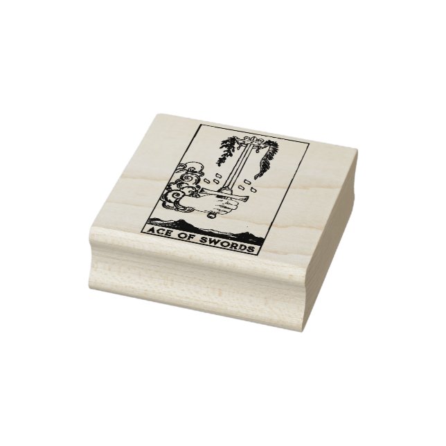Tarot Card: Ace of Swords Personalized Rubber Stamp (Stamp)