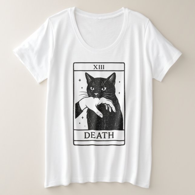 Tarot Card Black Cat Shirt – Tarot Death Tee, Witc (Design Front)