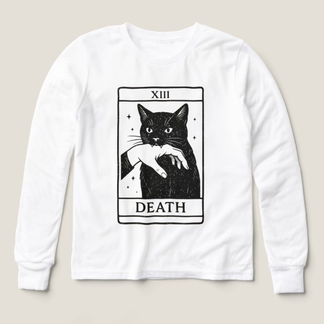 Tarot Card Black Cat Shirt – Tarot Death Tee, Witc (Design Front)