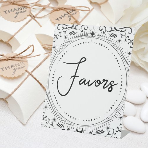 Tarot Card  Bridal Wedding  BW Favors Pedestal Sign