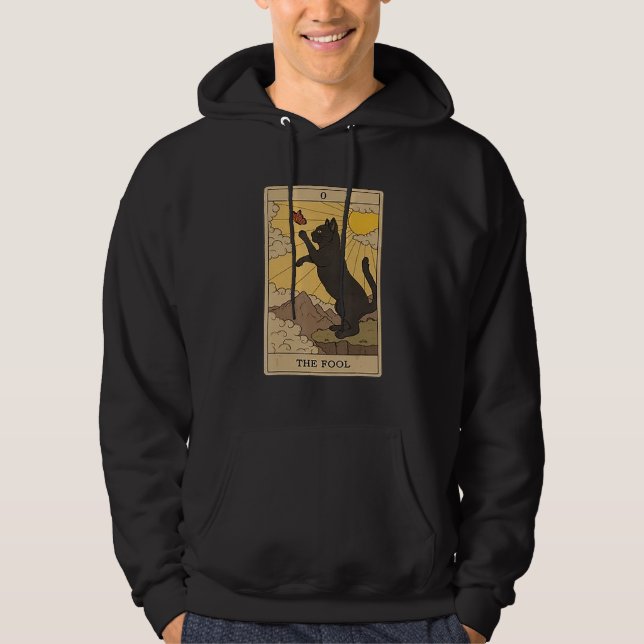 Tarot Card Cat  The Fool Hoodie (Front)