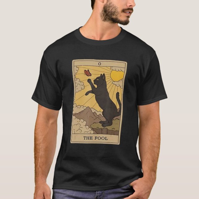 Tarot Card Cat  The Fool T-Shirt (Front)