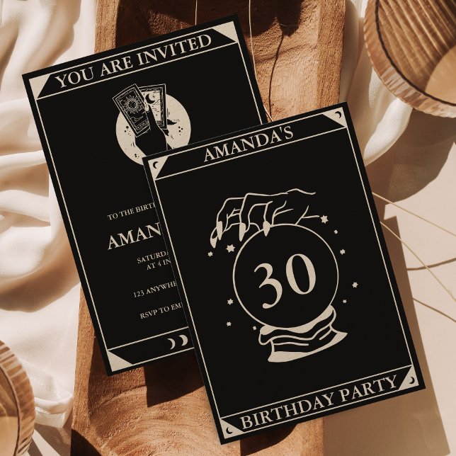 Tarot Card Celestial Any Age Birthday Invitation (Creator Uploaded)
